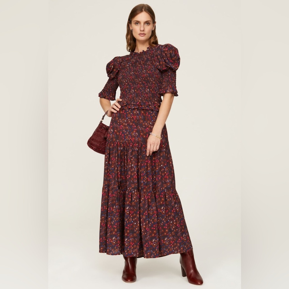 NWT Sea New York Ilana Ikat Puff Sleeve Smocked Dress Sz S